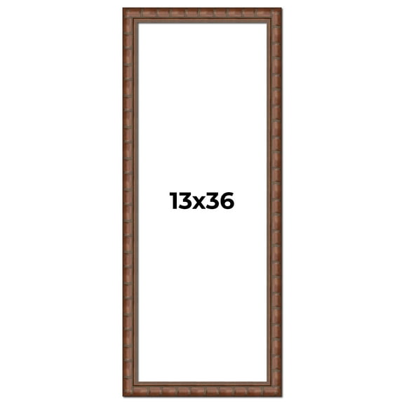 13x36 Dark Brown Bamboo Real Wood Picture Frame Width 1.5 inches | Interior Frame Depth 0.5 inches