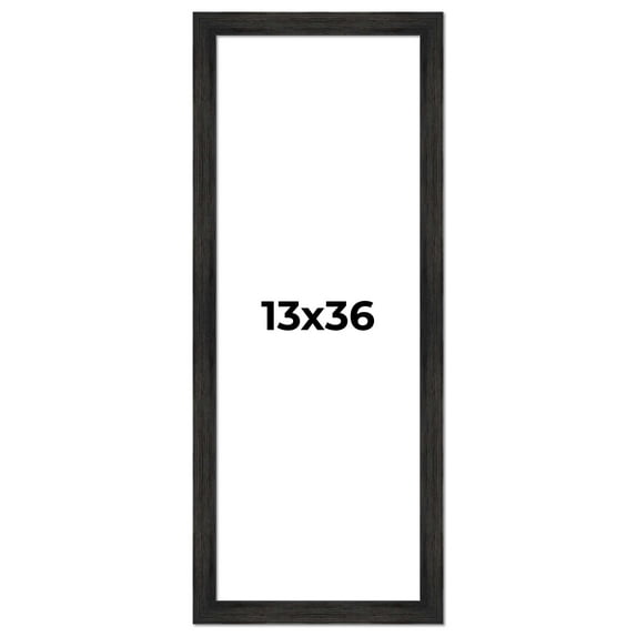 13x36 Frame Black Rustic Barnwood Solid Wood Picture Frame | 1.5 Inch Moulding Width | Includes UV