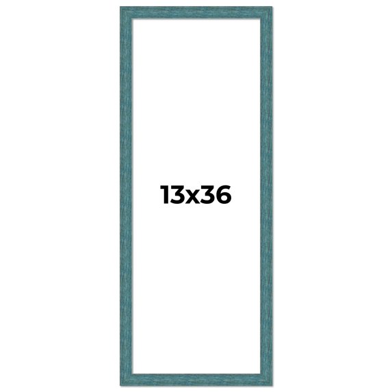 13x36 Frame Blue Rustic Barnwood Solid Wood Picture Frame Width 1.25 Inches | Interior Depth 0.5