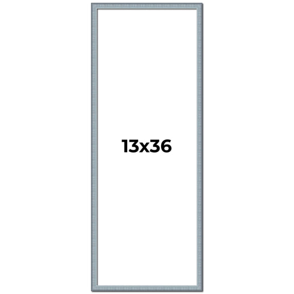 13x36 Frame Blue Scuffed Farm Board Solid Wood Picture Frame Width 0.75 Inches | Interior Depth 0.5