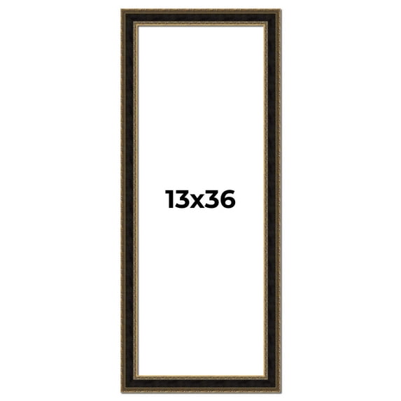 13x36 Frame Gold Antique Vintage Sold Wood Picture Frame | 1.75 Inch Moulding Width | Interior