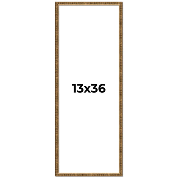 13x36 Frame Gold Kingsley Distressed Solid Wood Picture Frame Width 0.75 Inches | Interior Frame