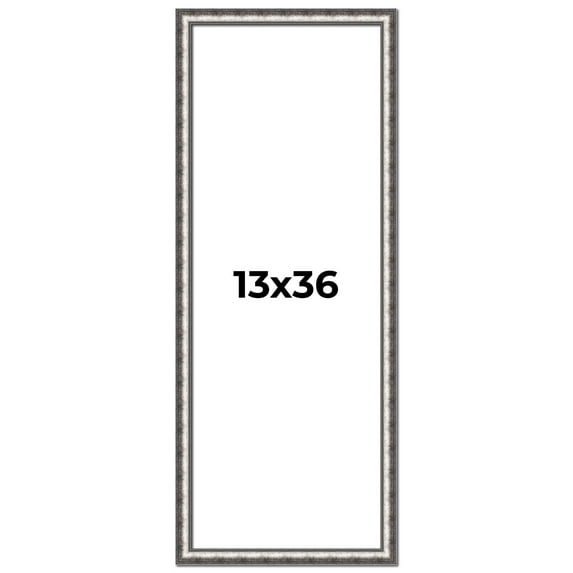 13x36 Frame Silver Real Wood Picture Frame Width 1.125 Inches | Interior Frame Depth 0.5 Inches |