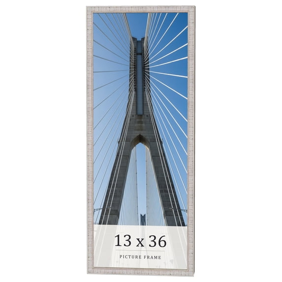 13x36 Frame White Real Wood Picture Frame Width 0.75 inches | Interior Frame Depth 0.5 inches |