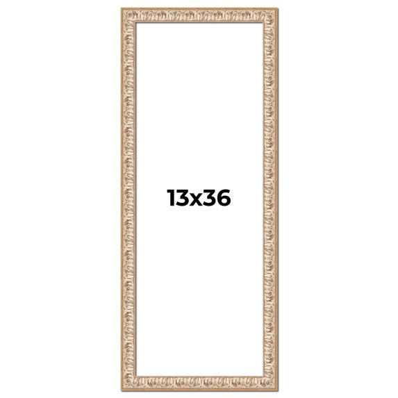 13x36 Frame White Real Wood Picture Frame Width 1.5 inches | Interior Frame Depth 0.5 inches |