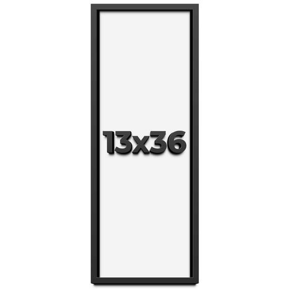 13x36 Shadow Box Frame Black | 2 Inches Deep Real Wood Contemporary Shadowbox Display Frame | UV