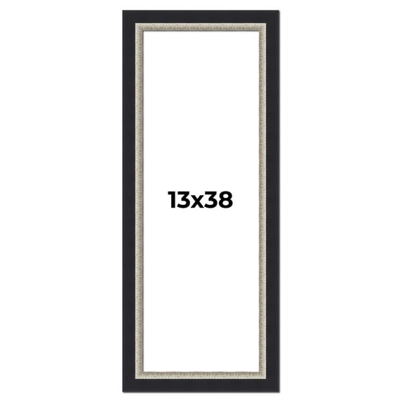 13x38 Frame Black Real Wood Picture Frame Width 2.25 Inches | Interior Frame Depth 0.5 Inches |