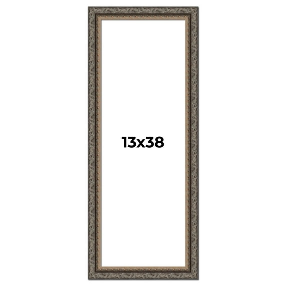 13x38 Frame Black Real Wood Picture Frame Width 2 inches | Interior Frame Depth 0.5 inches | Fitz