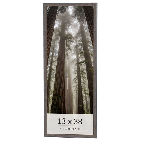13x38 Frame Blue Kingsley Pewter Solid Wood Picture Frame Width 0.75 Inches |Interior Depth 0.5