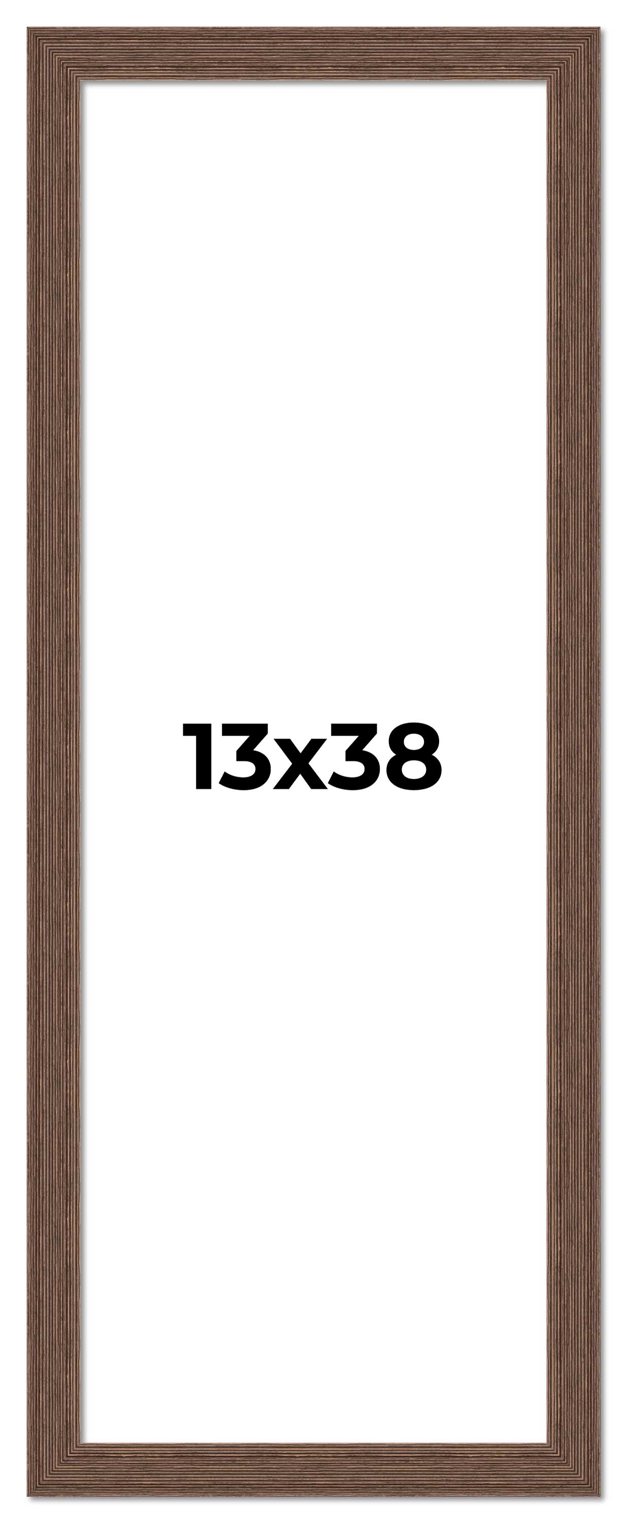 13x38 Frame Brown Farmhouse Solid Wood Picture Frame Width 1.5 Inches ...