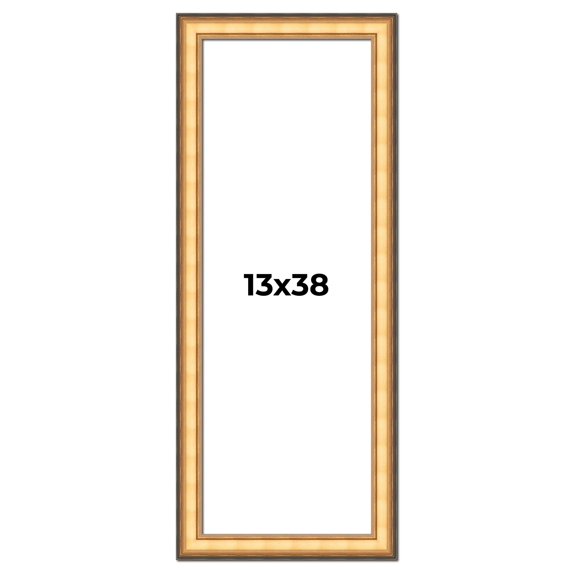 13x38 Frame Gold Plein Aire Solid Wood Picture Frame Width 2 Inches | Interior Frame Depth 0.5