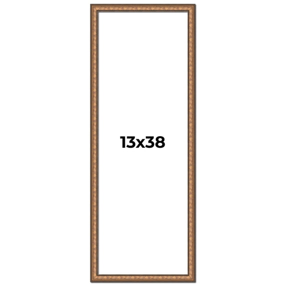 13x38 Frame Gold Real Wood Picture Frame Width 1.25 inches | Interior Frame Depth 0.5 inches |