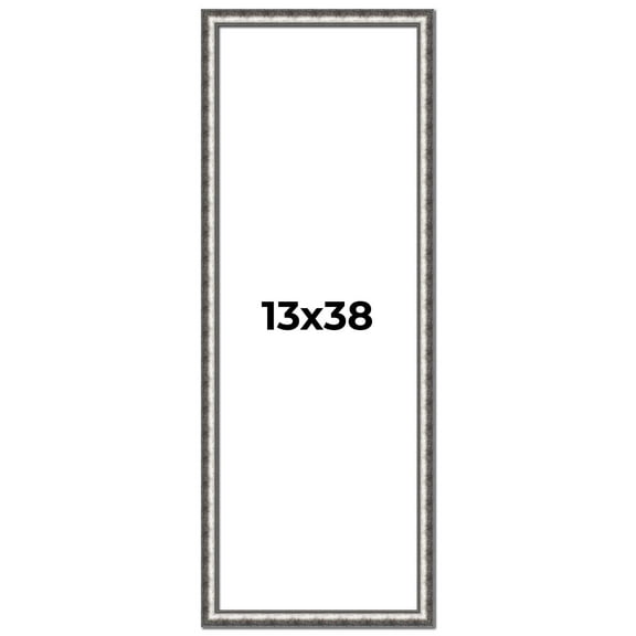 13x38 Frame Silver Real Wood Picture Frame Width 1.125 Inches | Interior Frame Depth 0.5 Inches |