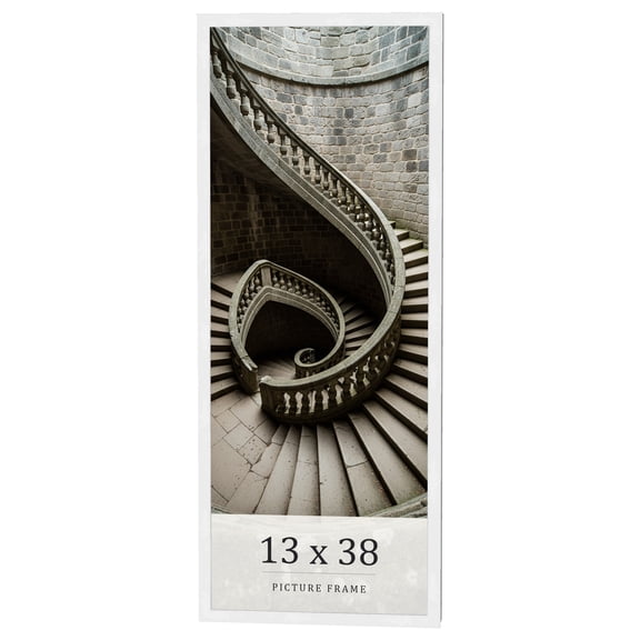 13x38 Frame White Real Wood Picture Frame Width 0.75 inches | Interior Frame Depth 0.5 inches |