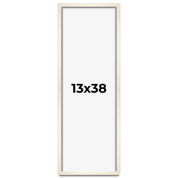 13x38 Frame White Wheat Solid Wood Picture Frame | Moulding Width 0.75 Inches | Interior Depth 0.5