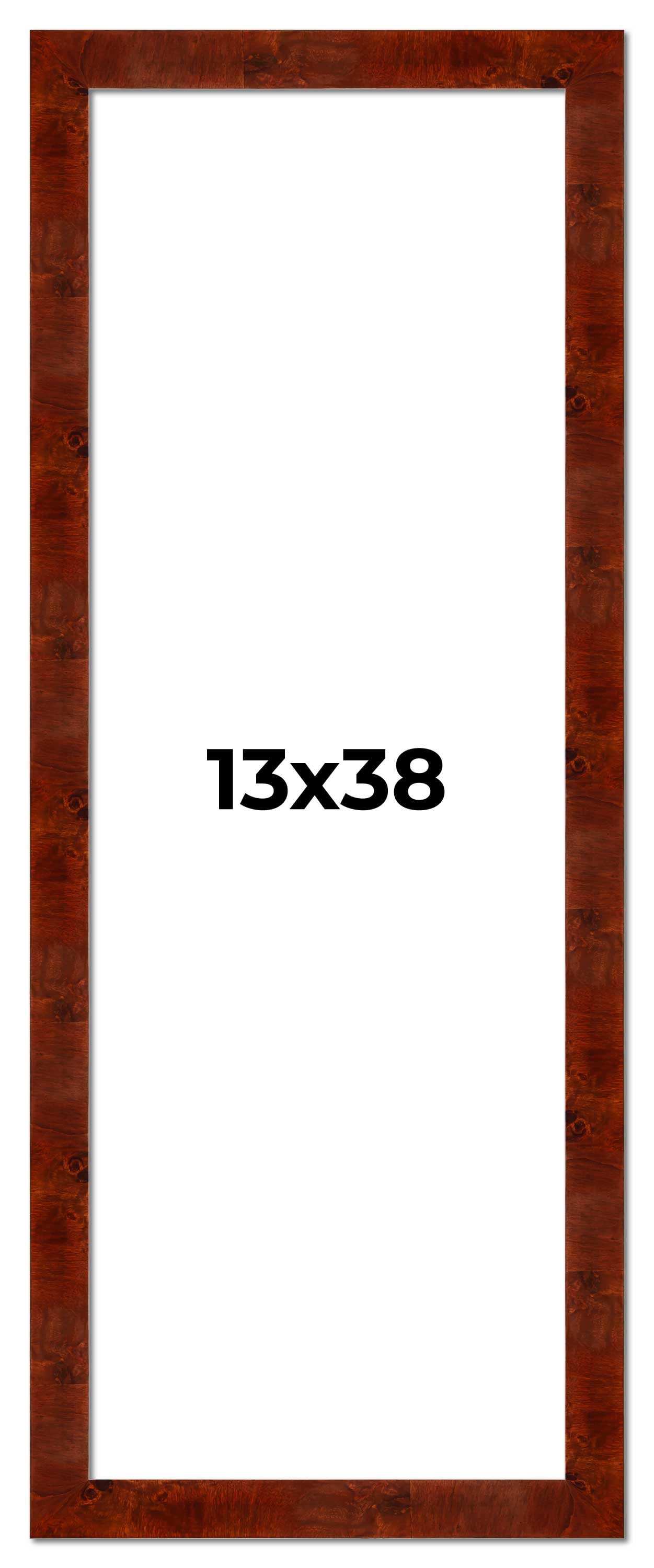 13x38 Walnut Brown Veneer Real Wood Picture Frame Width 1.75 inches ...