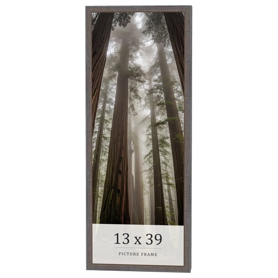 13x39 Frame Blue Kingsley Pewter Solid Wood Picture Frame Width 0.75 Inches |Interior Depth 0.5
