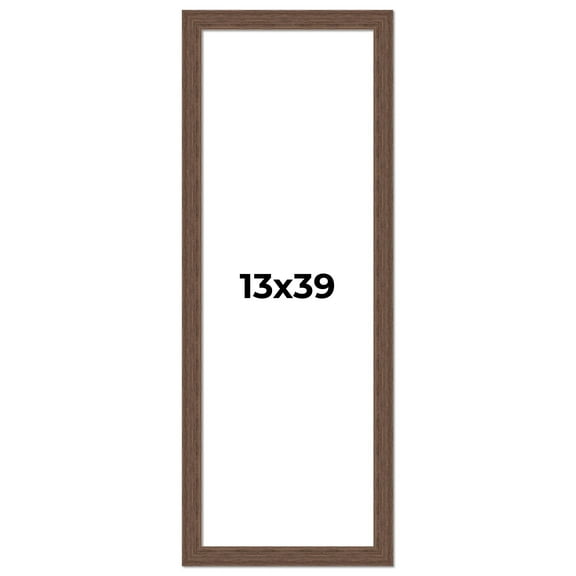 13x39 Frame Brown Distressed Barnwood Picture Frame | Rustic Farmhouse Photo Frame Includes UV