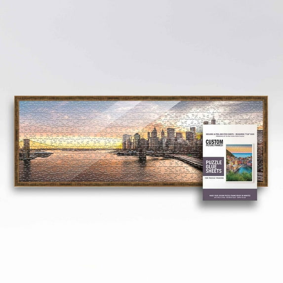 13x39 Frame Gold Real Wood Picture Frame Width 0.75 inches | Interior Frame Depth 0.5 inches |