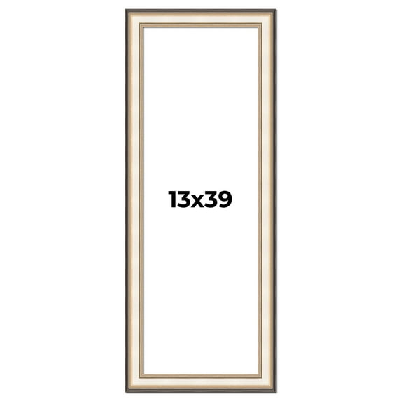 13x39 Frame Gold Silver Plein Aire 2" Inch Wide Moulding Solid Wood Picture Frame | Modena