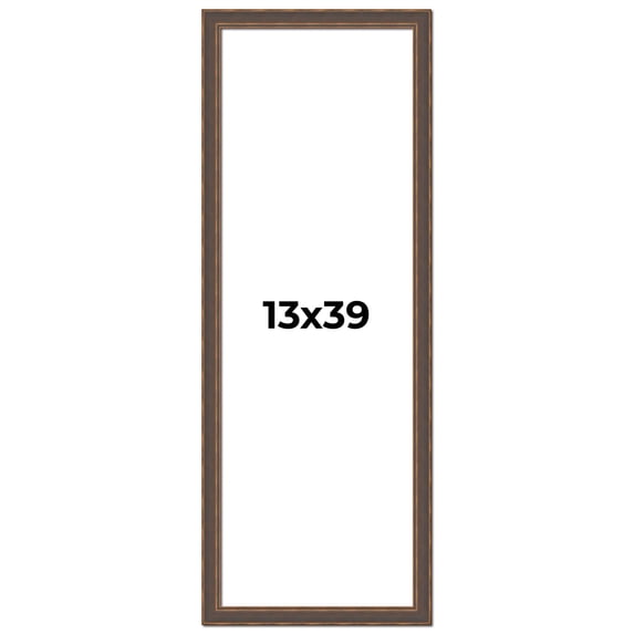 13x39 Frame Golden Caramel Solid Wood Bronze Picture Frame | 1.25 Inch Moulding Width | 0.5 Inch