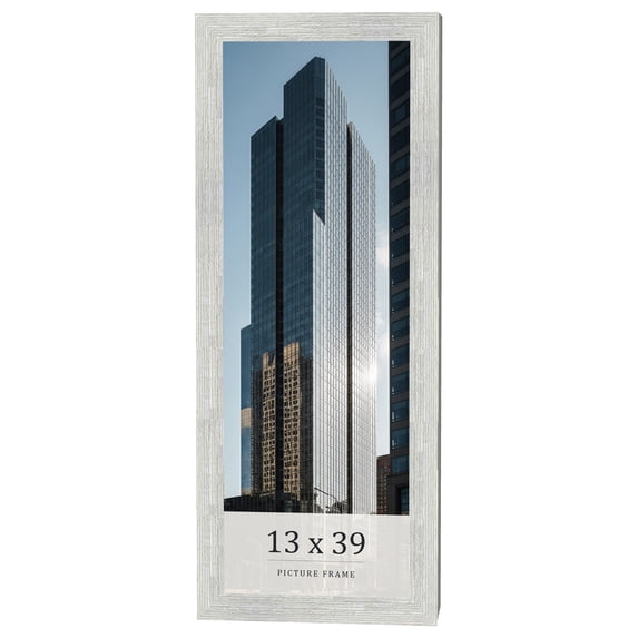13x39 Frame White Real Wood Picture Frame Width 1.5 inches | Interior Frame Depth 0.5 inches | Barn