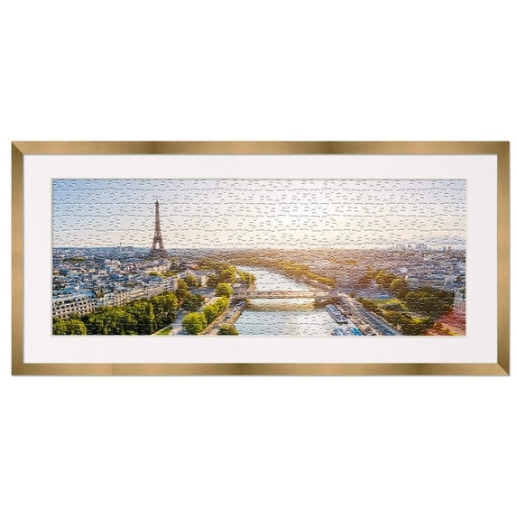 13x39 Jigsaw Puzzle Frame Kit - Kit Includes Puzzle Glue Sheets, Bronze Wood Puzzle Frame with
