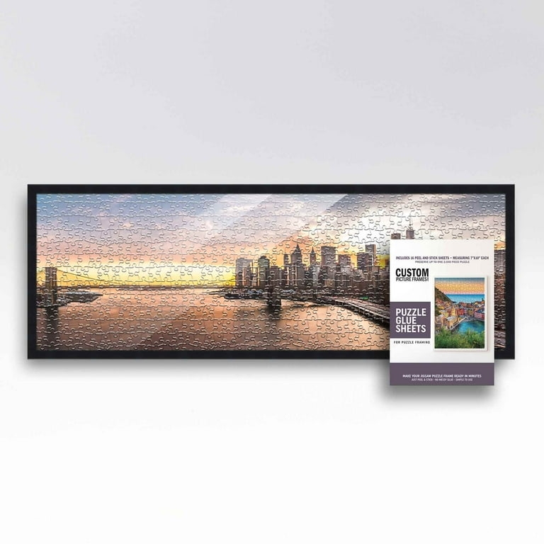 13x39 Puzzle Frame Kit with Glue Sheets | Black Mid Century