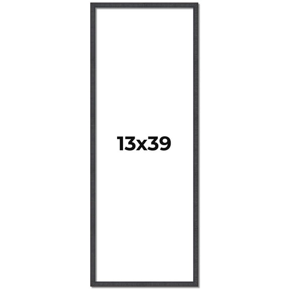 13x39 Rustic Brown Real Wood Picture Frame Width 0.75 inches | Interior Frame Depth 0.5 inches |