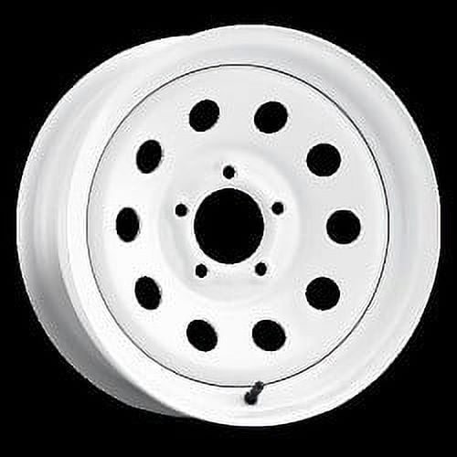 1 Allied - Pacer 13x4.5 5X4.50 +00 55W White Mod Gloss White Wheel Rim ...