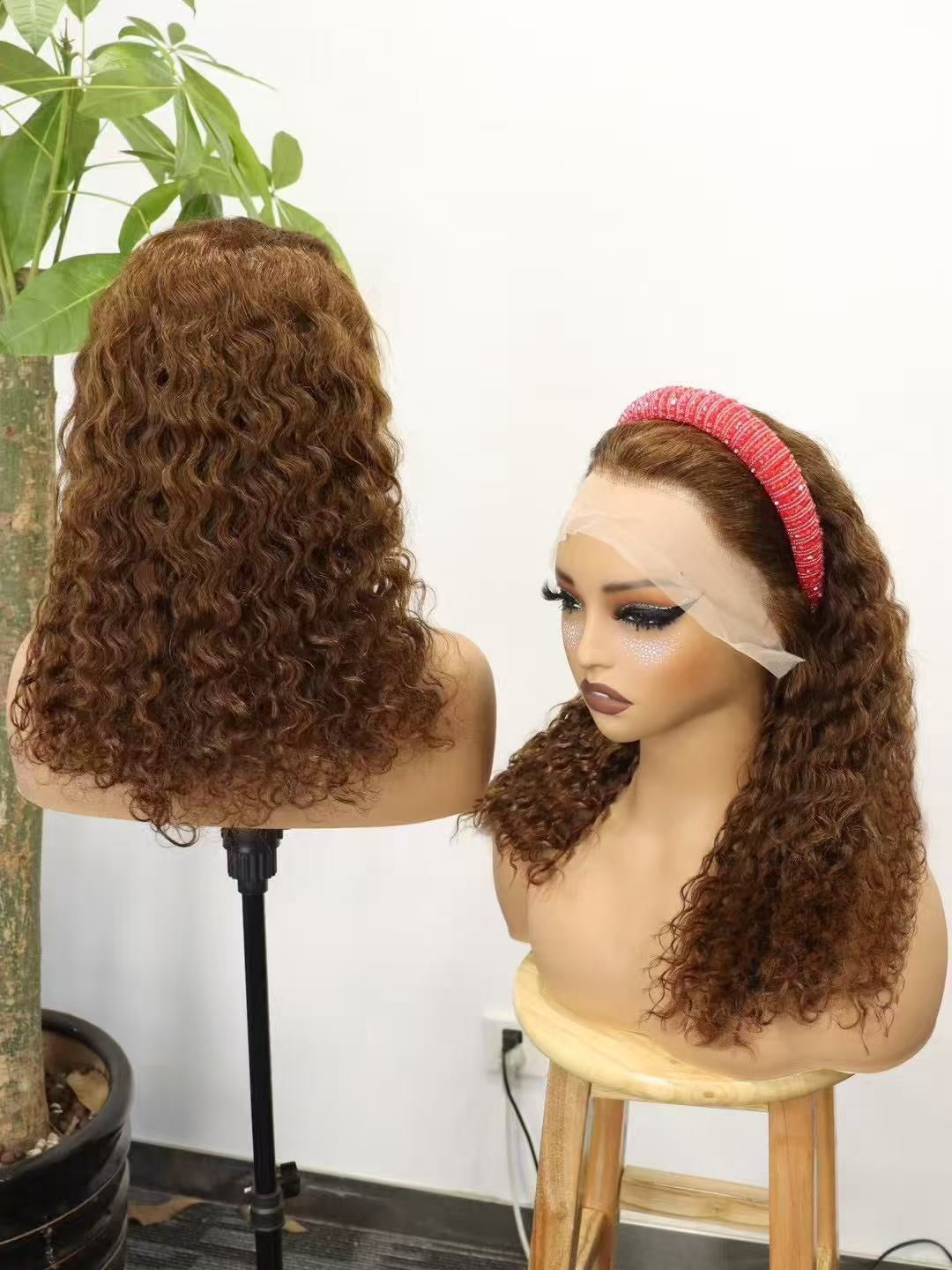 13x4 Full Frontal Lace Glueless 16inch BOB Wig many Colors available WATER WAVE 200% High-Density Pre-Plucked Human Hair Wigs Specification