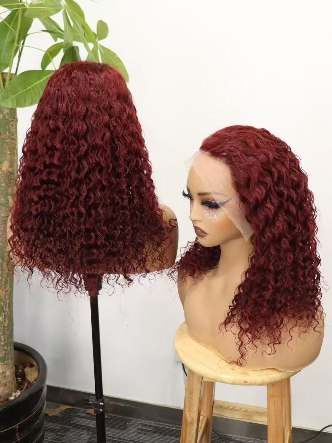 13x4 Full Frontal Lace Glueless 16inch BOB Wig many Colors available WATER WAVE 200% High-Density Pre-Plucked Human Hair Wigs Specification