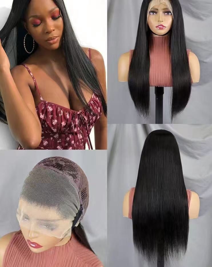 13x4 Full Frontal Lace Glueless 22inch wig many Colors available STRAIGHT 200% High-Density Pre-Plucked Human Hair Wigs Long Hair