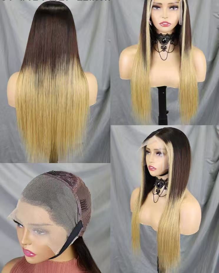 13x4 Full Frontal Lace Glueless 22inch wig many Colors available STRAIGHT 200% High-Density Pre-Plucked Human Hair Wigs Long Hair