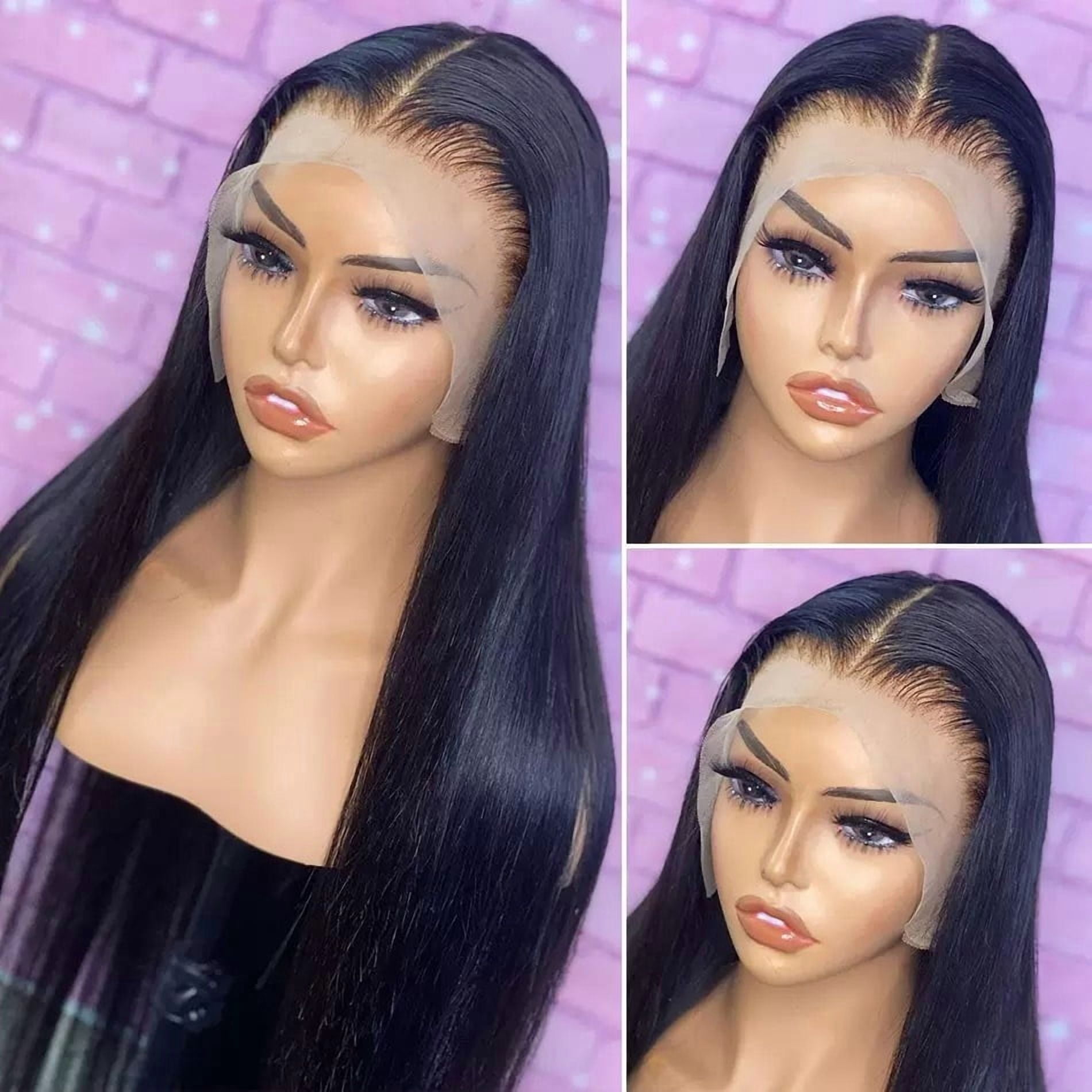 13x4 Full Frontal Lace Glueless STRAIGHT 200% High-Density Pre-Plucked Human Hair Wigs Long Hair from 18inch to 30inch with Natural Color