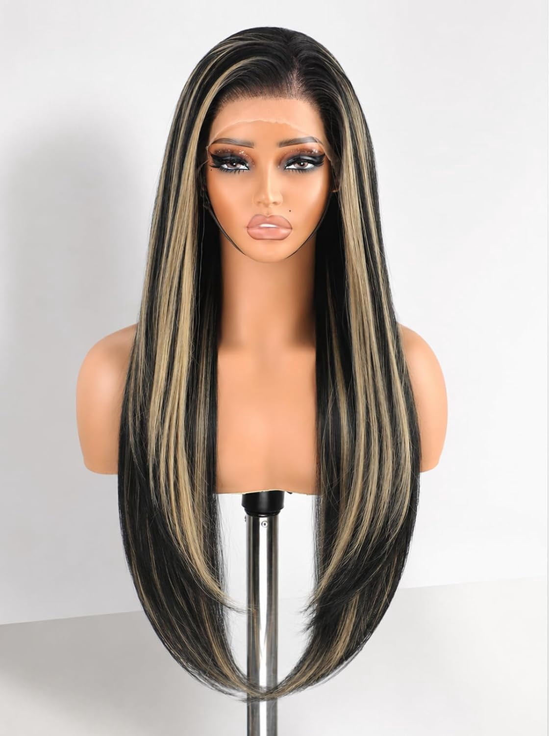 Five Skunks 13x4 HD Lace Front Wig 30 Inch Skunk Stripe Glueless Pre-Plucked ...
