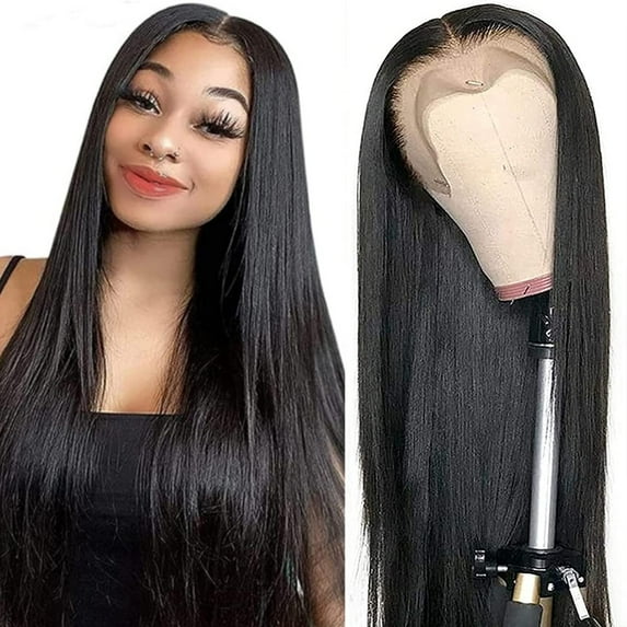 13x4 Lace Front Human Hair Wigs Straight Wigs HD Lace Front Human Hair Wigs Brazilian Hair Wig Pre Plucked With Baby Hair 150% Density Straight Wigs for Black Women 20inch Natural Color