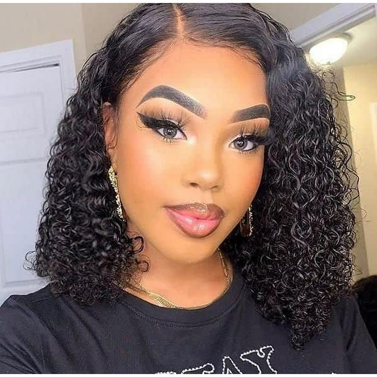 Human hair curly bob wigs deals