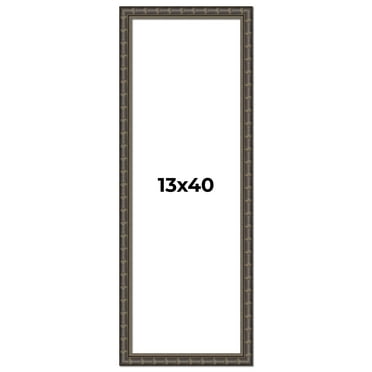 13x40 Frame Black Bamboo Solid Wood Picture Frame Width 1.5 Inches | Interior Frame Depth 0.5