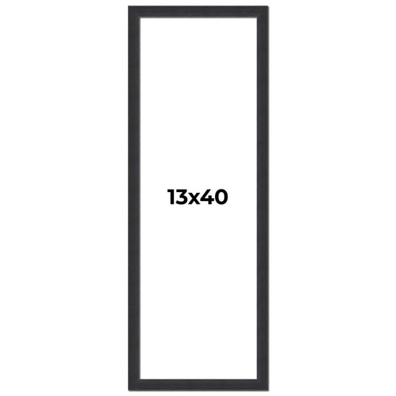 13x40 Frame Black Real Wood Picture Frame Width 1.25 Inches | Interior Frame Depth 0.5 Inches |