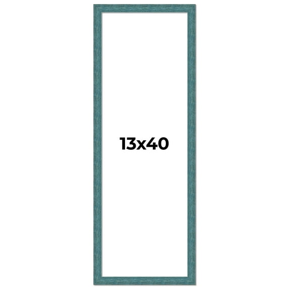 13x40 Frame Blue Rustic Barnwood Solid Wood Picture Frame Width 1.25 Inches | Interior Depth 0.5