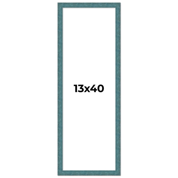 13x40 Frame Blue Rustic Barnwood Solid Wood Picture Frame Width 1.25 Inches | Interior Depth 0.5