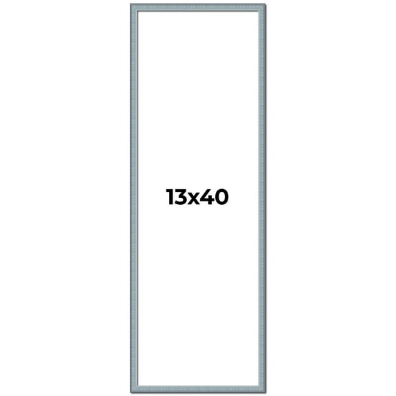 13x40 Frame Blue Scuffed Farm Board Solid Wood Picture Frame Width 0.75 Inches | Interior Depth 0.5
