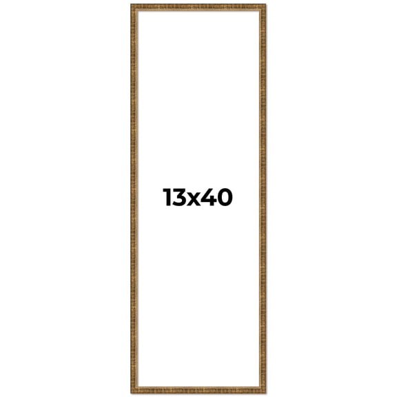 13x40 Frame Gold Kingsley Distressed Solid Wood Picture Frame Width 0.75 Inches | Interior Frame