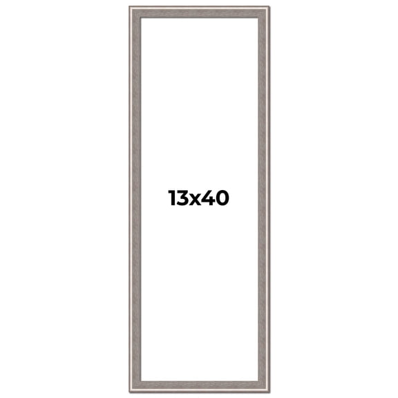 13x40 Frame Grey Real Wood Picture Frame Width 1.25 inches | Interior Frame Depth 0.5 inches | Hans
