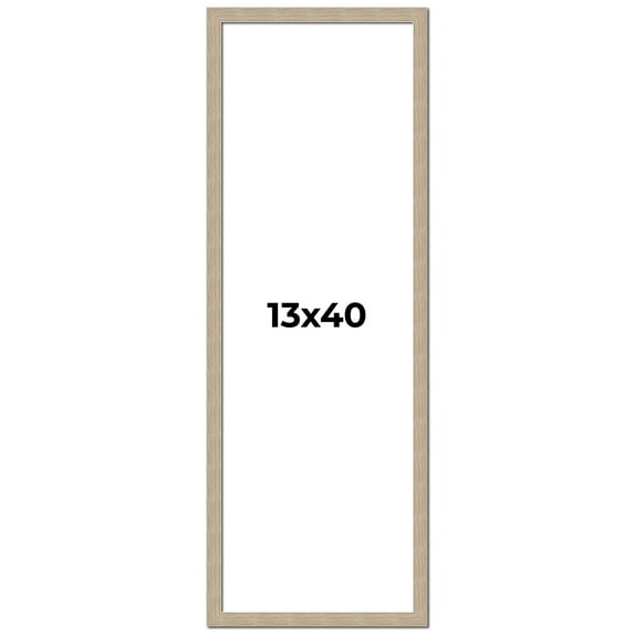 13x40 Frame Grey Solid Wood Picture Frame Width 1 Inches | Interior Frame Depth 0.5 Inches |