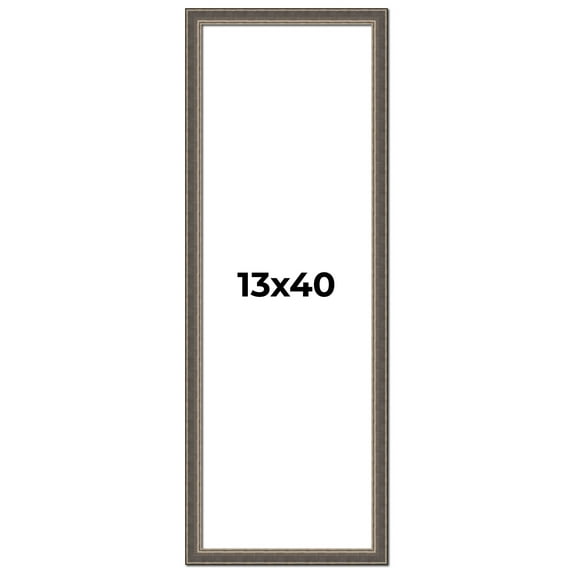 13x40 Frame Silver Real Wood Picture Frame Width 1.25 Inches | Interior Frame Depth 0.5 Inches |