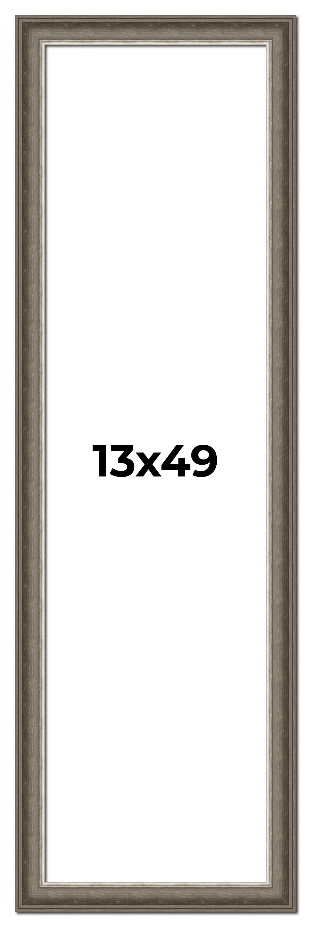13x49 Frame Brown Solid Wood Picture Frame | 1.75 Inch Moulding Width ...