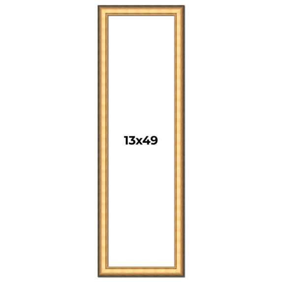 13x49 Frame Gold Plein Aire Solid Wood Picture Frame Width 2 Inches | Interior Frame Depth 0.5