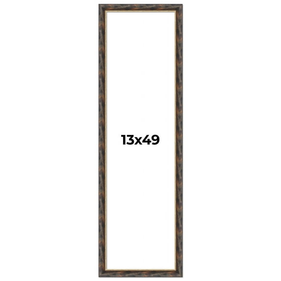 13x49 Frame Gold Real Wood Picture Frame Width 1.5 inches | Interior Frame Depth 0.5 inches |